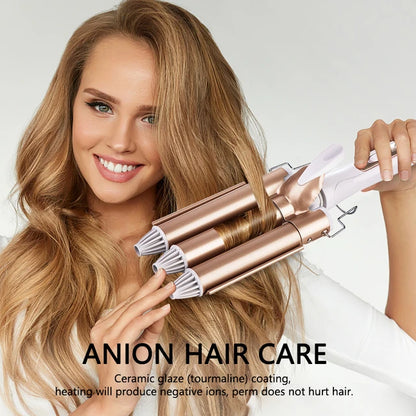 WOW WOW CURLS™ Triple Barrel Professional Curling Iron