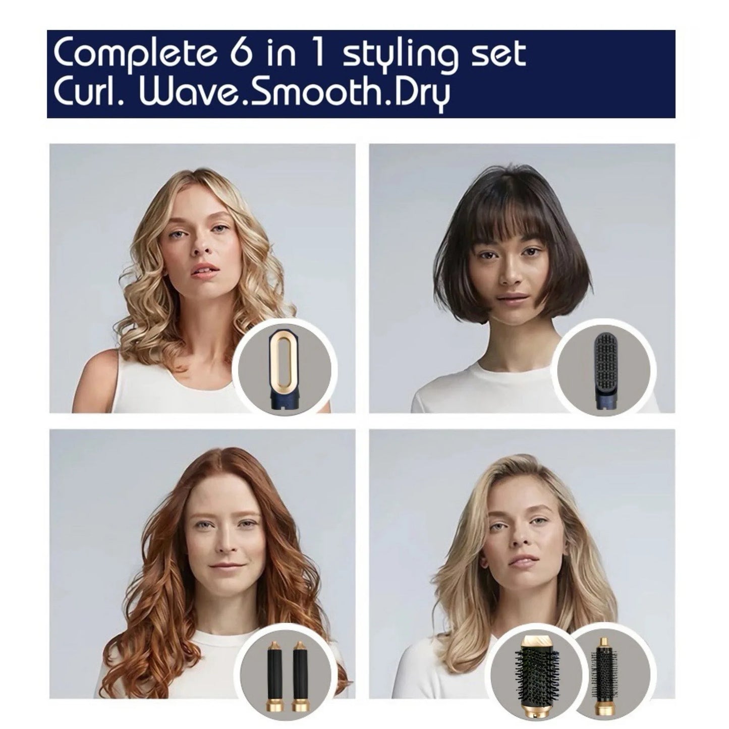 WOW WOW CURLS™ 6 In 1 Multi Styler, Sapphire Blue